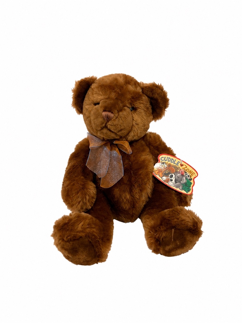 Vintage 2001 Commonwealth Cuddle Zone Brown Teddy Bear Plush 15” NOS Pristine